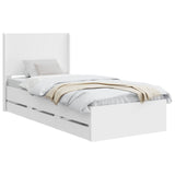 Bed Frame with Storage and Headboard White 75 x 190 cm 3413989