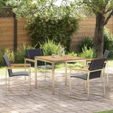 Garden Dining Set 5 pcs Solid Acacia Wood and Stainless Steel 3334814