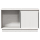 TV Cabinet White 74x35x44 cm Solid Wood Pine 814335
