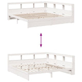 Bookcase Bed without Mattress White 200x200 cm Solid Wood Pine 3324345