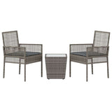 Garden Bistro Set 3 pcs Grey Poly rattan 3334957