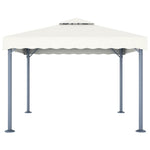 Gazebo with LED String Lights 300x300 cm Cream Aluminium 3070342