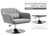 Swivel Linen Fabric Accent Chair for Living Room Contemporary Vanity Armchair with Adjustable Height T3398P344141