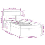 Bed Frame without Mattress Honey Brown Solid Wood Pine Single 810115