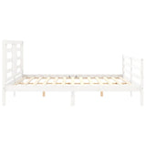 Bed Frame without Mattress White 200x200 cm Solid Wood 3194722