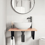 Basin Shelf Wall Mounted Steel and Solid Wood Oak 3302607