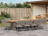 Garden Dining Set 11 pcs Grey Poly Rattan 3365423