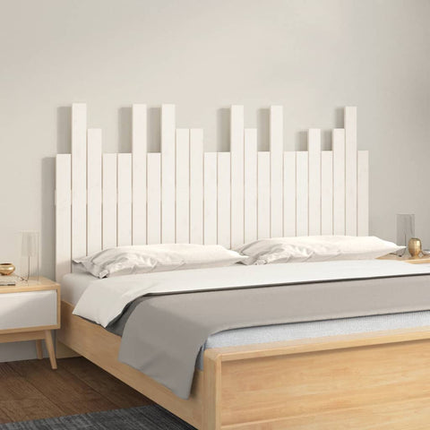 ZNTS Wall Headboard White 146.5x3x80 cm Solid Wood Pine 824794