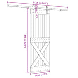 Sliding Door NARVIK Natural and Black 70 x 210 cm 3445353