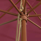 Garden Parasol with Wooden Pole Bordeaux Red 400x273 cm 363179