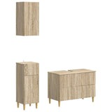 3 Piece Bathroom Cabinet Set DELFT Sonoma Oak Engineered Wood 3417785
