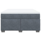 ZNTS Box Spring Bed with Mattress Dark Grey 140x200 cm Velvet 3285288