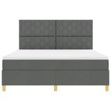 Box Spring Bed with Headboard Dark grey 180 x 200 cm Fabric 3339715