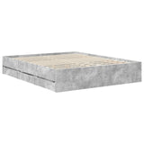 Bed Frame with Drawer Concrete Grey 160 x 200 cm Engineer Wood 3409835
