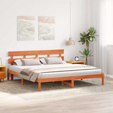 Bed Frame with Headboard Brown 180 x 200 cm Solid Pine wood 872154