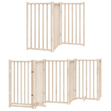 Dog Gate with Door Foldable 9 Panels 450 cm Poplar Wood 3155700