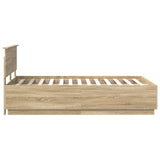 Bed Frame Sonoma Oak 120 x 190 cm Engineered Wood 3408091