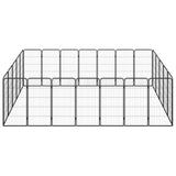 24-Panel Dog Playpen Black 50x100 cm Powder-coated Steel 3115962