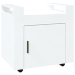 ZNTS Desk Trolley High Gloss White 60x45x60 cm Engineered Wood 816610