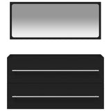 Bathroom Cabinet with Mirror Black Engineered Wood 833880