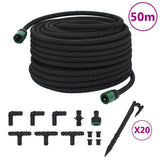 Garden Soaker Hose Black 0.6" 50 m Rubber 155872