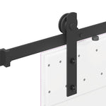 Sliding Door Hardware Kit 200 cm Steel Black 4009713
