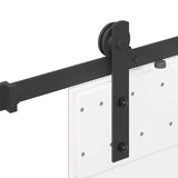 Sliding Door Hardware Kit 200 cm Steel Black 4009713