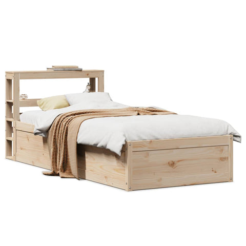 Bed Frame with Headboard 75x190 cm Small Single Solid Wood Pine 3306366