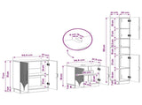 3 Piece Bathroom Cabinet Set HOORN Old Wood Engineered Wood 3417475