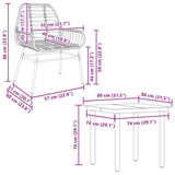 5 Piece Garden Dining Set Brown Poly Rattan Glass 3334542