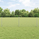 ZNTS Chain Link Fence with 22 U Posts Silver 0.6x25 m Steel 3336302