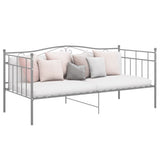 Sofa Bed Frame without Mattress Grey Metal 90x200 cm 324781