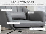 Swivel Microfibre Accent Chair for Living Room Contemporary Vanity Armchair with Adjustable Height T3398P329611