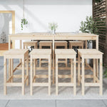 9 Piece Garden Bar Set Solid Wood Pine 3154765