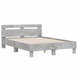 Bed Frame Concrete grey Engineered wood Double Durable 3207451
