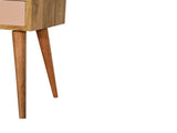 Solid Wood Mini Blush Hand Painted Bedside, 1 Drawer and Open Shelf, Beige B2743P402982
