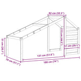 Kids' Bed Roof White 188x82x113 cm Solid Wood Pine 846883