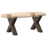 Coffee Table Legs X-Shaped 2 pcs Natural Steel 50x cm Steel 4012959
