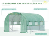 Walk-in Polytunnelhouse House with Roll-up Sidewalls, UV-resistant PE Cover, 3 x 2 x 2m, T3398P323898
