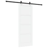 Sliding Door White and Black 78 x 202 cm Solid Pine Wood 3333527