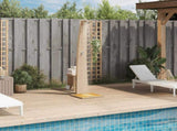Outdoor Shower Beige 55x60x224 cm Poly Rattan and Acacia Wood 368211