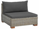 Middle Sofa with Cushions GENDT Natural Rattan Kubu Grey 42034389