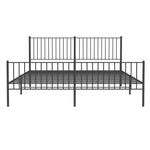 ZNTS Metal Bed Frame without Mattress with Footboard Black 180x200cm 350886