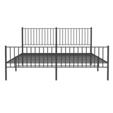 ZNTS Metal Bed Frame without Mattress with Footboard Black 180x200cm 350886