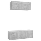 2 Piece TV Cabinet Set Concrete Grey Engineered Wood 3079122