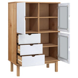Highboard OTTA Brown and White 85x43x125 cm Solid Wood Pine 351308