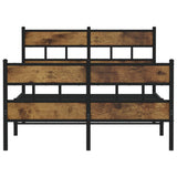 Metal Bed Frame without Mattress Smoked Oak 120x200 cm 4017069