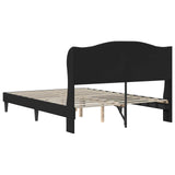 Bed Frame with Headboard Black 135 x 190 cm Faux Leather 42027870