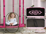 4.6ft Toddler Trampoline w/ Safety Enclosure Net, for Indoor Outdoor Use, Ages 3-6 Years, Pink T3398P348075