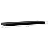 Floating Wall Shelves 2 pcs Black 120x20x3.8 cm 288204